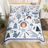Lovely Hedgehog Duvet Cover Teens Full Runing Animals Bedding Set Modern Field Path Soft Cute Hedgehog Printed 3pcs Bedding Set