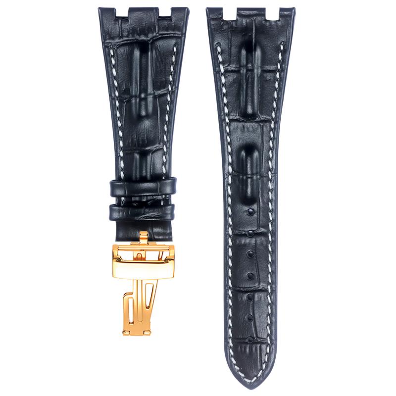 BRETA Echtes Leder Uhrenarmband für Audemars Piguet Royal Oak Offshore 15710 15703 26470 Armband für AP Faltschließe 28mm