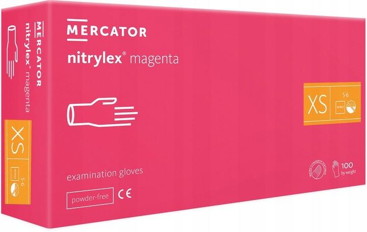 Rękawice Nitrylowe 100 Szt. 6-Xs Nitrylex Magenta