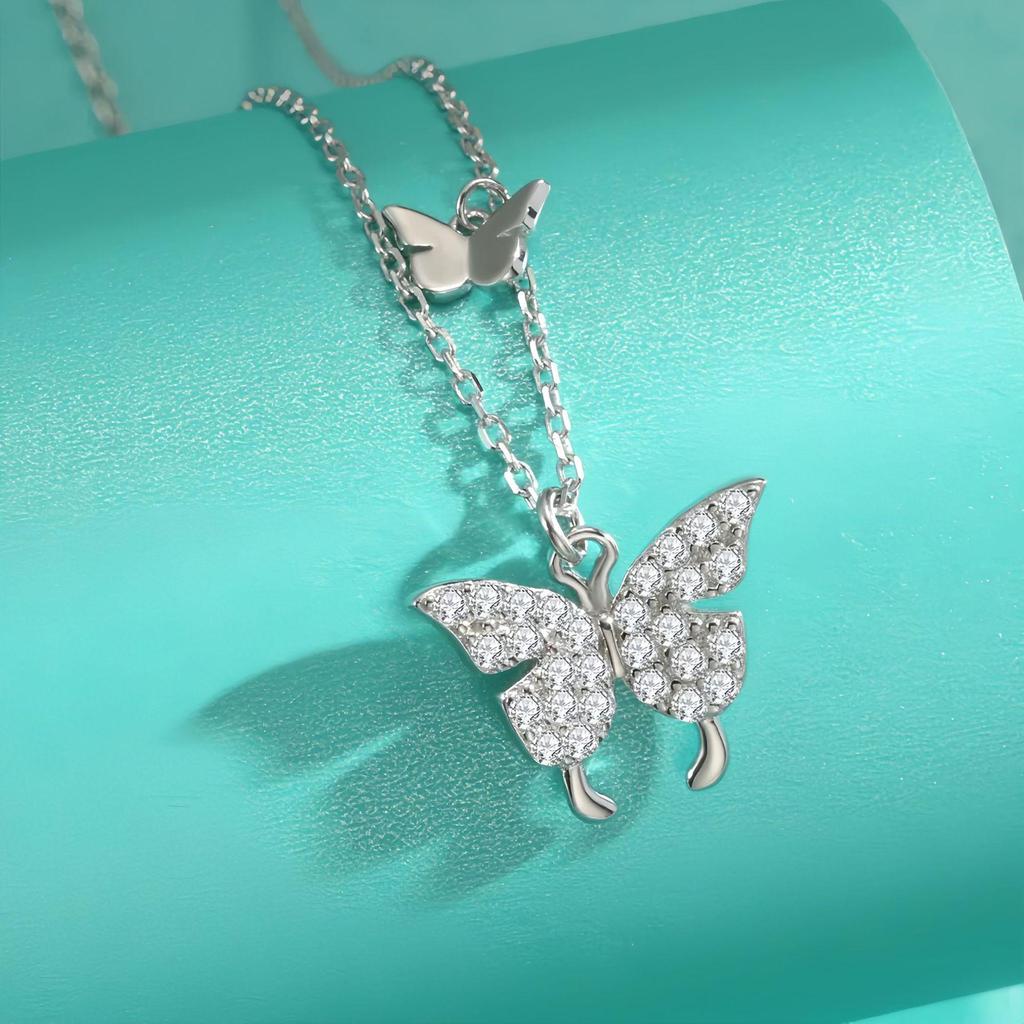 Elegant Butterfly Fairy Necklace for Women - Titanium Steel, Colorfast, Versatile Clavicle Chain