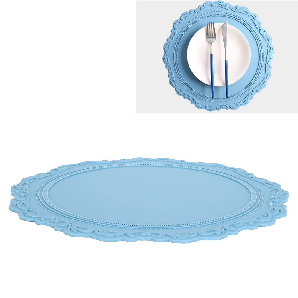 Nordic   Silicone Placemat Embossed Insulation Thickened Round Silicone Mat for Home Kitchen