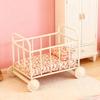 Bassinet Crib Toy Figure Model Realistic Metal Bed Dollhouses Pretend Girls Gift Realistic Mini Crib Toy