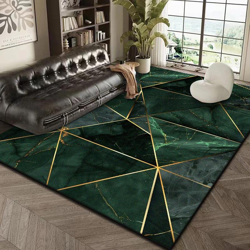 Modern Non-slip Large Living Room Rug GREEN Decoration Home Bedroom Carpet Large Area Baby Crawling Mat Soft Easy Cleaning
