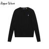 RogueWave Damen Lockerer Langarm Strickpullover Herbst Winter Innere Bekleidung V-Ausschnitt Gesticktes Muster Quaste Zopf Koreanischer Stil Top