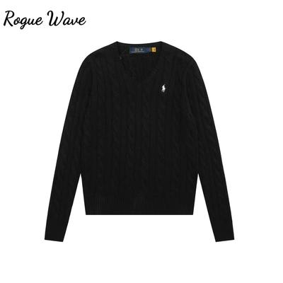 Suéter de Punto de Manga Larga Holgado para Mujer RogueWave Otoño Invierno Ropa Interior Cuello en V Patrón Bordado Borla Trenzado Estilo Coreano Top