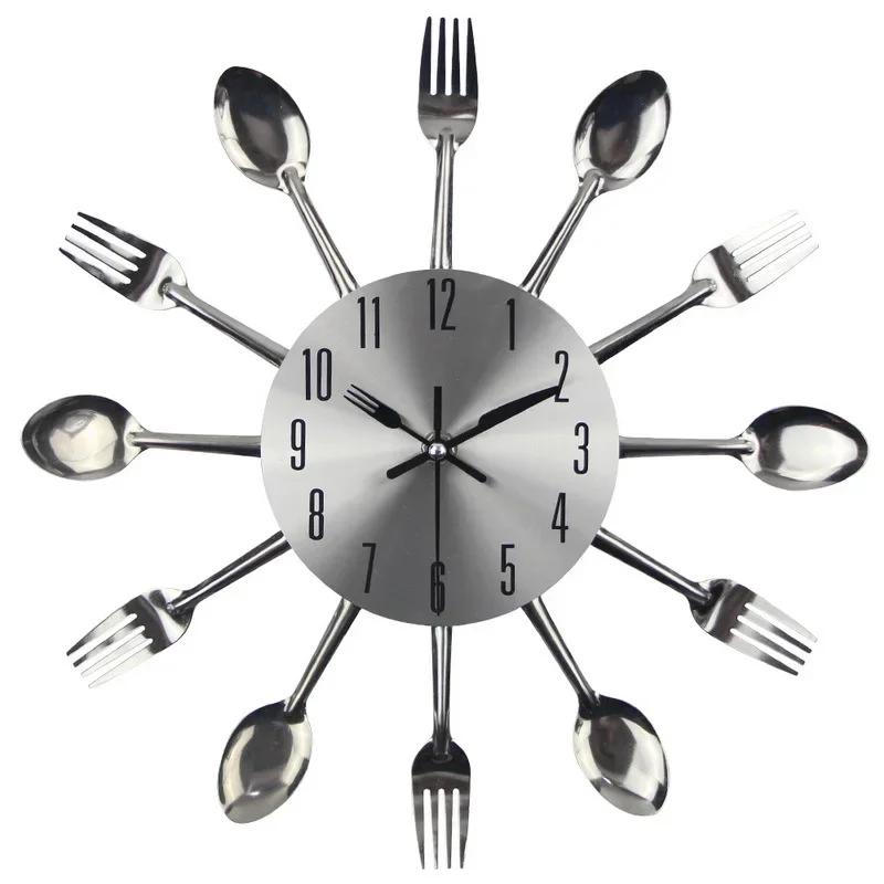 12 Inch Restaurant Kitchen Personalized Metal Creative Wall Clock Living Room Clock Minimalist Art Waterproof Quartz Wall Clock