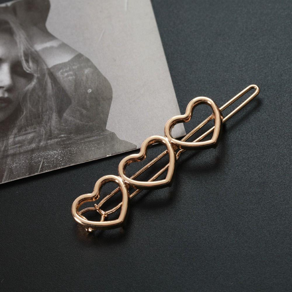 

2PCS Hair Styling Accessories Side Clips Metal Bangs Clip Cute Geometric Hairpin Girls