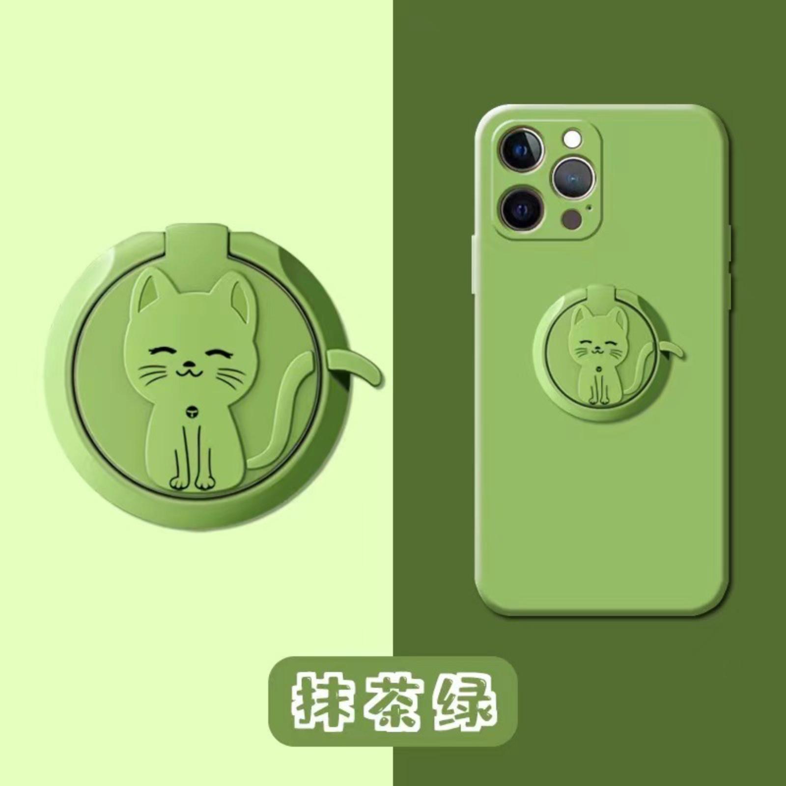 

Creative Metal Ring Phone Stand With Cartoon Back Adhesive One Size