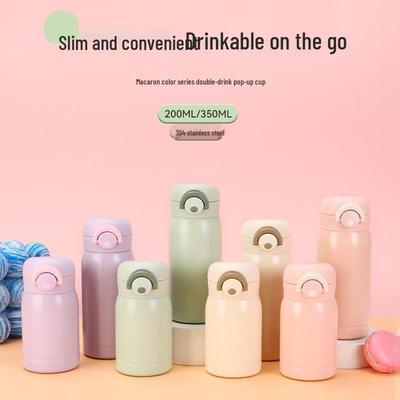 Trendy Mini Kapesní Izolovaný Hrnek z Nerezové Oceli 304 pro Děti - Přenosný a Roztomilý Vyskakovací Design