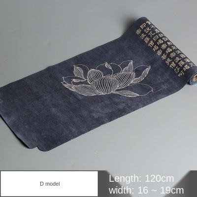 Cotton Linen Crafts Table Runner Chinese-Style Clear Lotus Drunk Suede Tea Table Tea Mat Dry Tea Towel Mat Tea Curtain Tea Towel