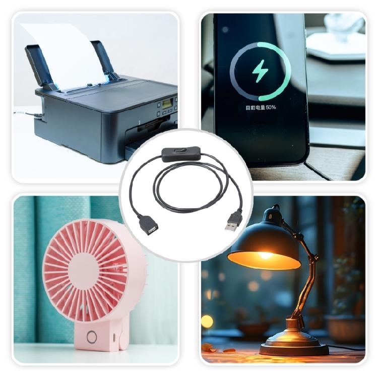 USB 2.0 Extension Cable 480mbps Data Transfer USB Male to Female USB Extender Cable with Switches for PC Printer