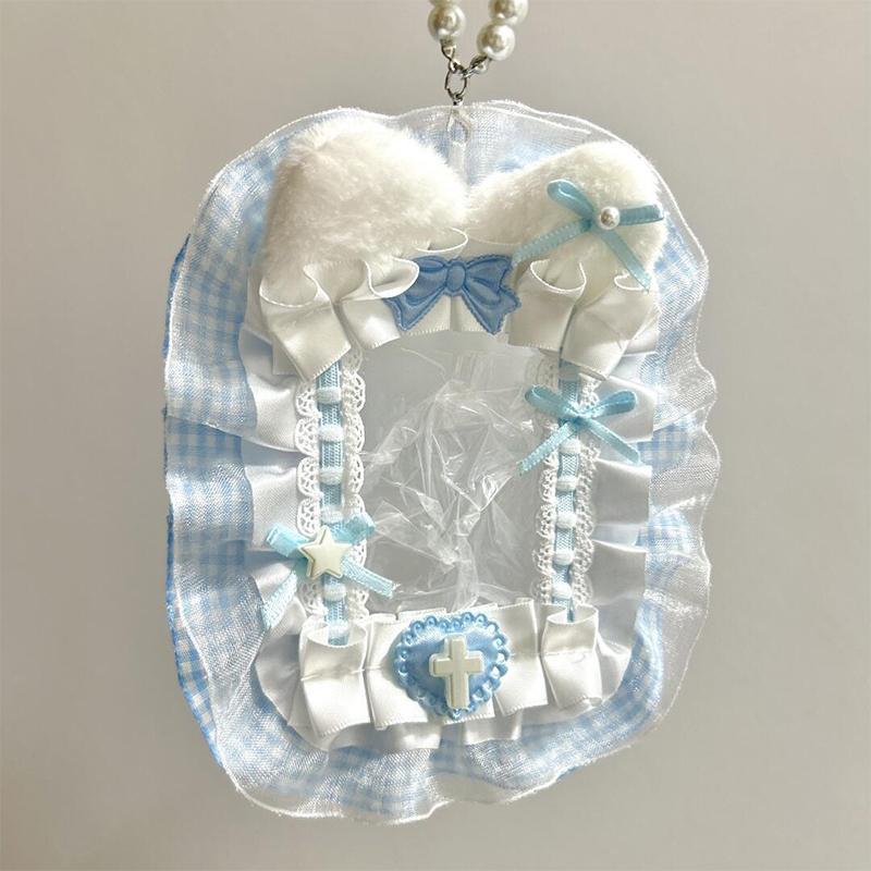 Kawaii Kpop Photocard Holder Sweet Lolita Style Bow Photo Card Protector Idol Photo Display Case Lace Photocard Case Gifts