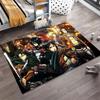 Anime Survey Corps Warrior Group Battle Print Area Rug Non‑Slip Rectangular Floor Mat Manga Fan Gaming Home Decor