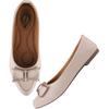 Shoetopia Pointed Toe Bow Detailed Cream Bellies For Women & Girls /Eu41