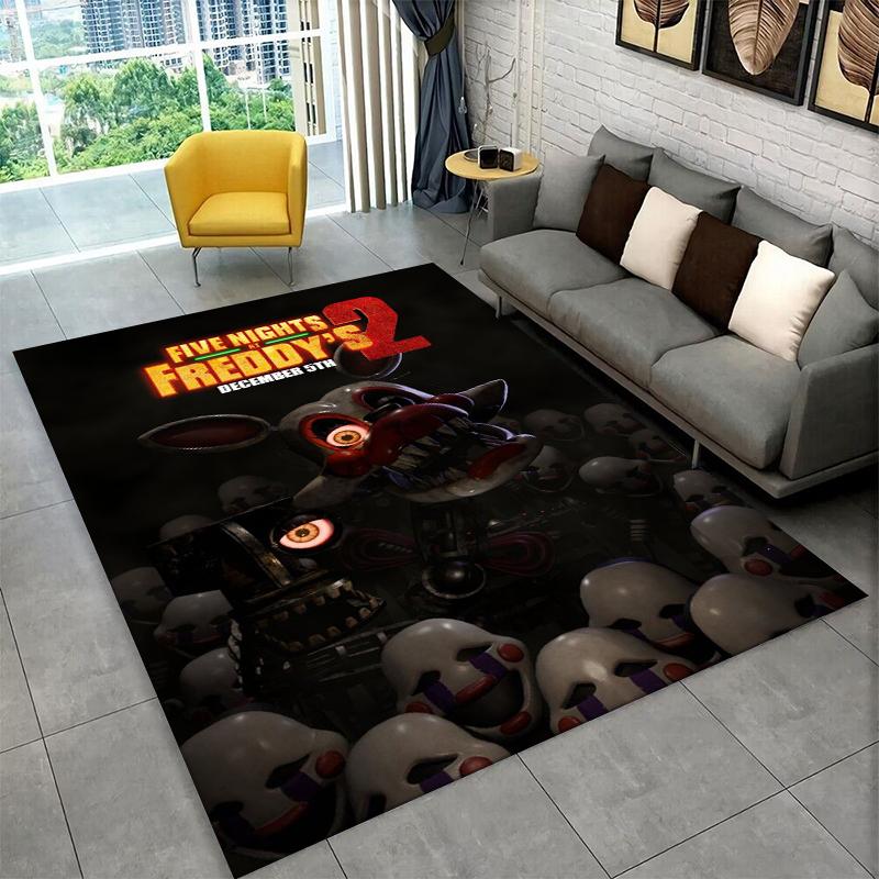 Klasický F-FNAF Hororová Hra Freddy Koberec Kobereček do Herny Ložnice Obývacího Pokojíku Pohovky Domácí Dekorace, Dětský Kobereček Protiskluzová Podložka