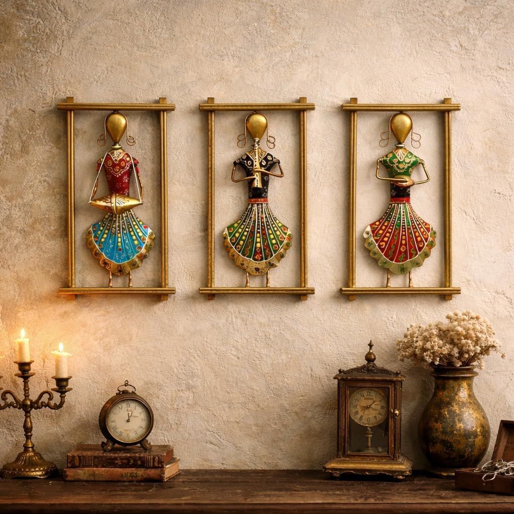 Rajasthani Decorative Items Metal Frame (12 X 6.5 Inch) | Home Decoration Item for Living Room Wall Hangings Traditional Wall Decor