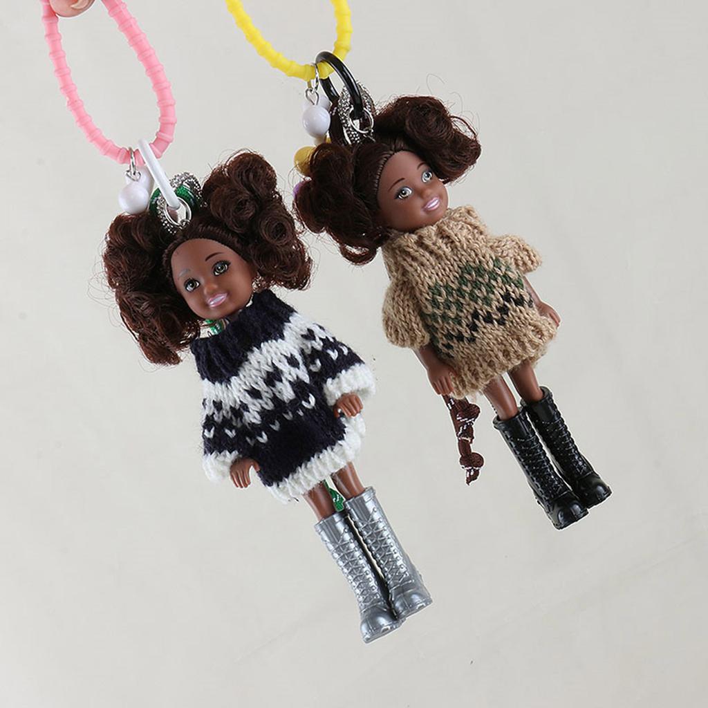 Χαριτωμενιά Πλεκτή Κούκλα Barbie Μπρελόκ Γούρι Μαλακό Χειροποίητο Υφασμάτινο Μπρελόκ Πλαστική Υφή Κρεμαστό Τσάντας για Γυναίκα και Κορίτσι