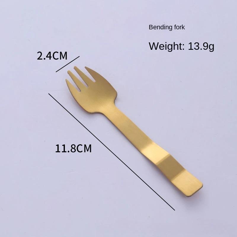 Golden cake spatula Stainless steel cake knife, fork and spoon set mooncake dessert spoon Western pastry baking tools