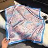 French Light Luxury Floral Small Square Scarf Simulation Silk Printing Silk Scarf Headscarf Women's Spring and Summer Scarf Temperament Scarf Scarf N