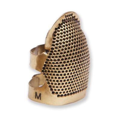 Sewing Thimble Finger Protector Ring Hardworking Needle Metal Brass Thimble
