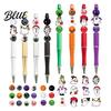 Student Classroom Prizes 8PCS Halloween Beadable Pens DIY Ballpoint Pens with Ghost Pendants Festive Desktop Accessories And Acrylic Beads Creative