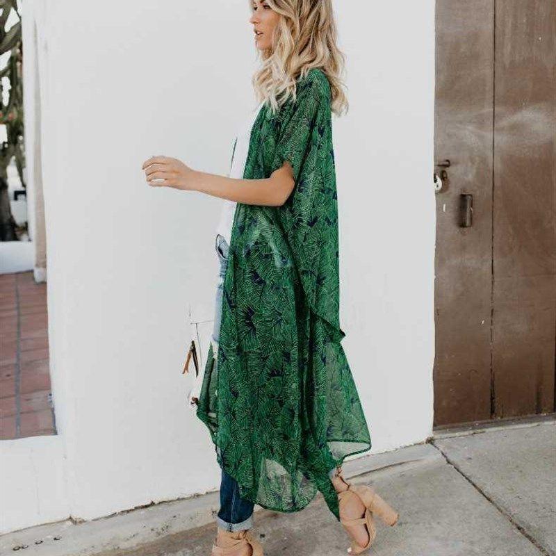 Bohemian Seaside Beach Casual Holiday Dress Blouse Digital P