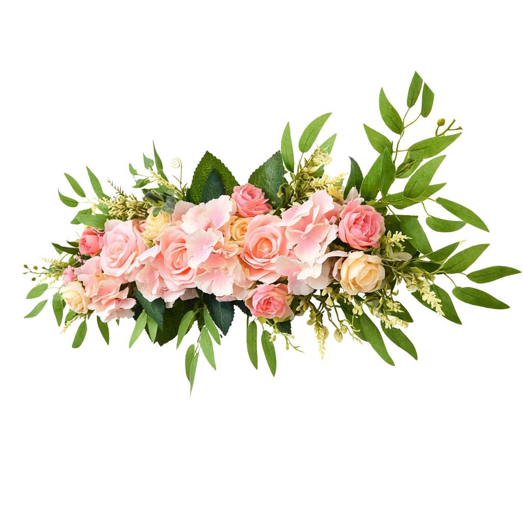 Artificial Rose Garland Silk Fabric Lifelike Rose Flower Vine 70x15cm  for Wedding Party Dining Table Home Decoration