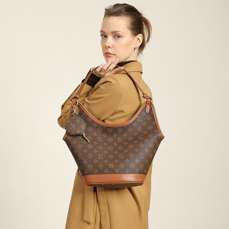 Light luxury premium retro presbyopia bag women's commuter large-capacity tote bag single shoulder underarm mother bag portable bucket bag