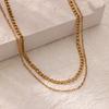 Stainless Steel Multi Layer Necklaces For Women Fashion Cuban Chain Choker Necklace Waterproof Jewelry Christmas Party Gift