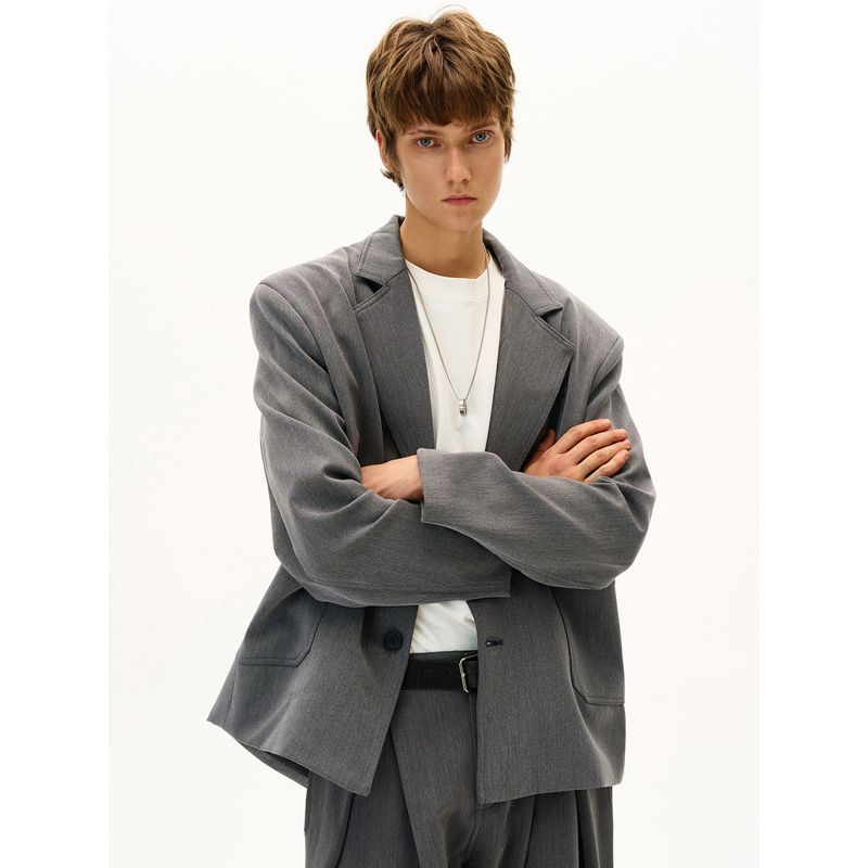 Madwitch American Minimalist Design Casual Blazer for Men and Women, Loose Fit, High-End Solid Color Suit