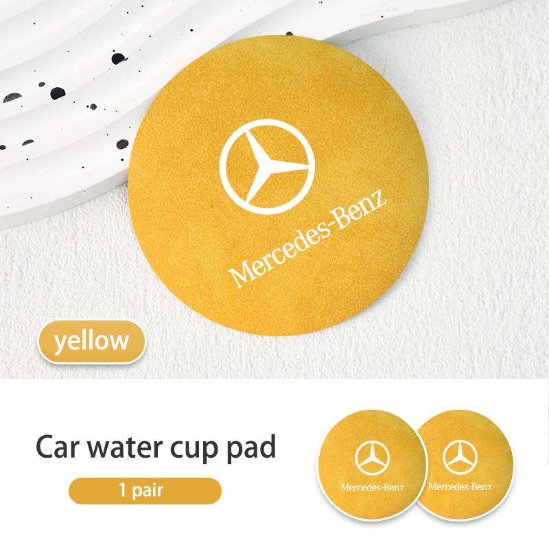 

GLC GLB Car Coaster Suede Anti Slip Water Cup Bottle Holder Pad For Mercedes Benz W211 W124 W176 W177 C180 C200 C260 C300 GLC C