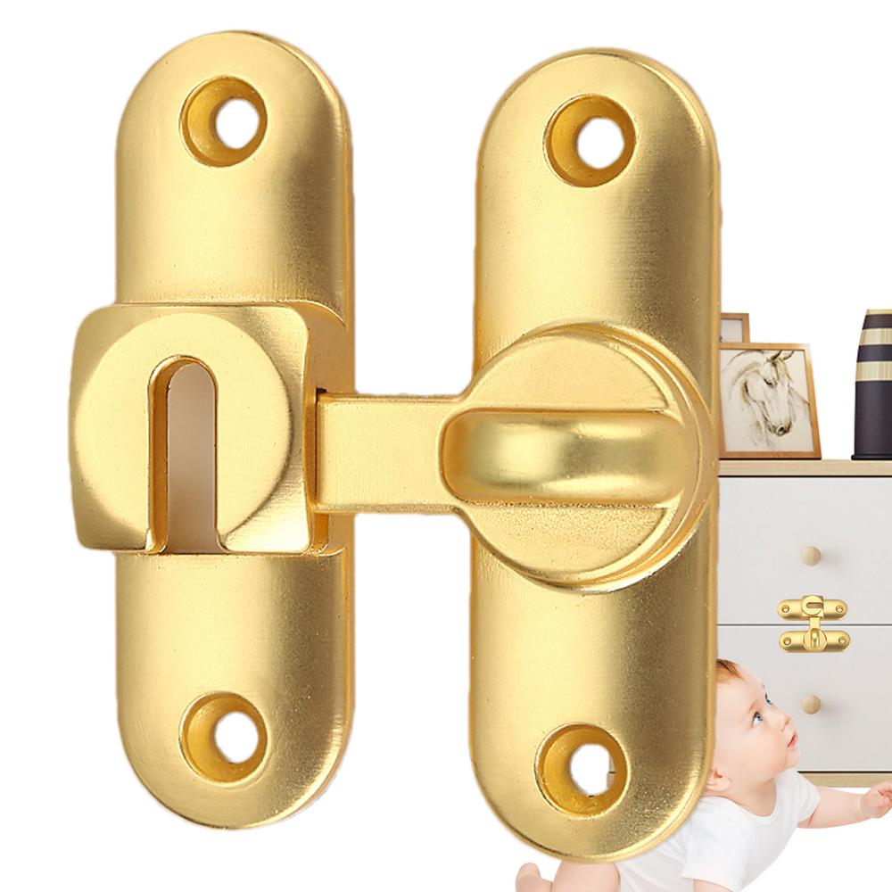 

Замки и защелки для амбарных дверей, защелка для ворот 90/180 градусов для раздвижной двери, фурнитура для замка амбарной двери без сверления с 4 винтами, безопасность золотой