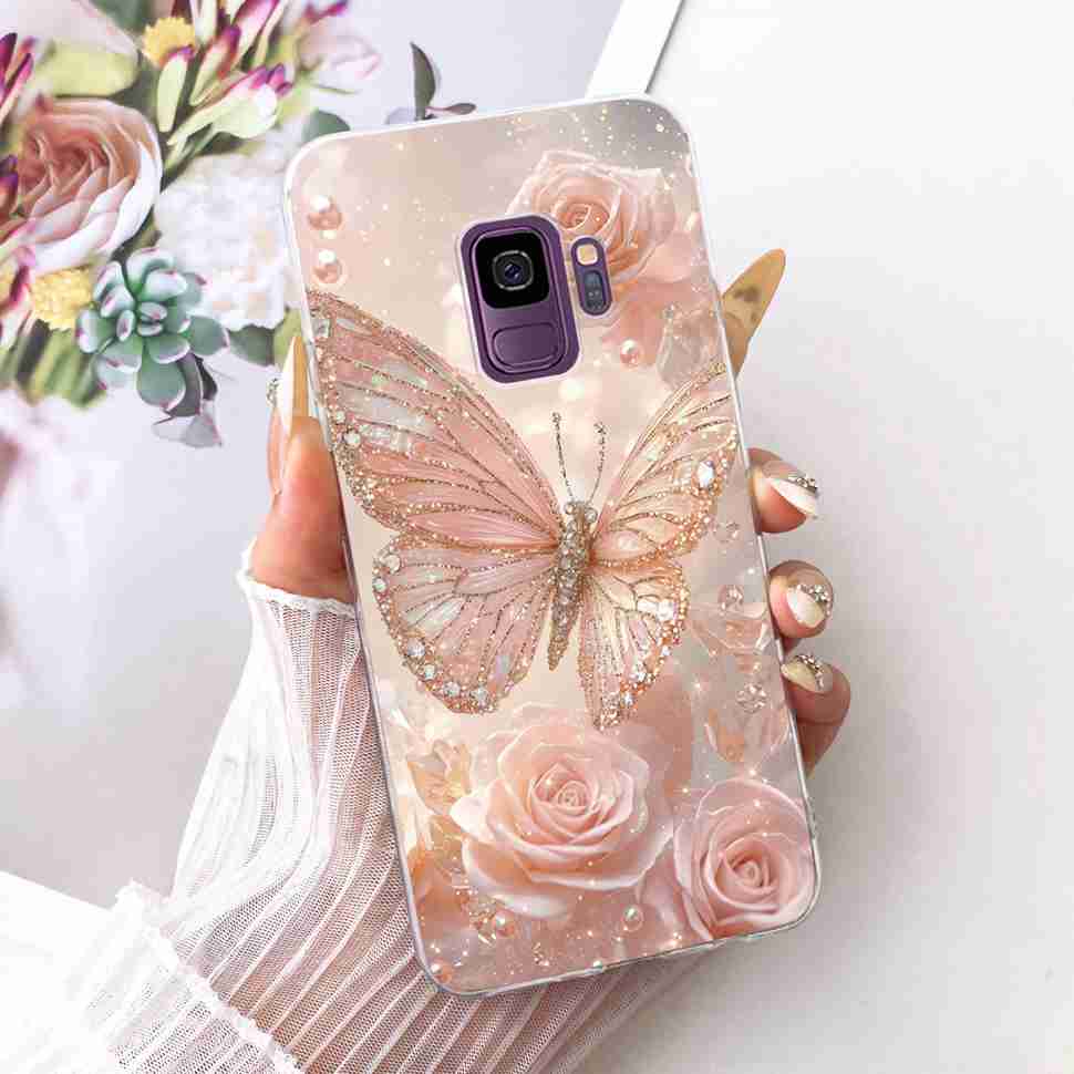 Protective Cases For Samsung Galaxy S9 Plus Soft Silicone Back Cover For Samsung S9Plus S9+ Summer Fresh Butterfly Shell Capa