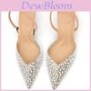 Open Toe High Heel Shoes With Pearl Details For Daily Use