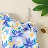 Girls' Floral One-Shoulder Swimsuit: Cute Print Children's Swimwear for Hot Springs