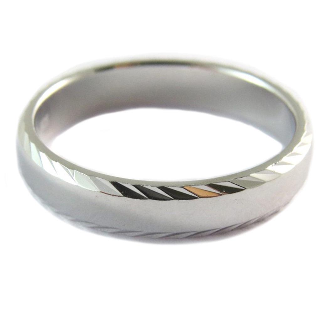 Silver (rhodium) 'Lien d'Amour' Silver Wedding Ring - 4 Mm