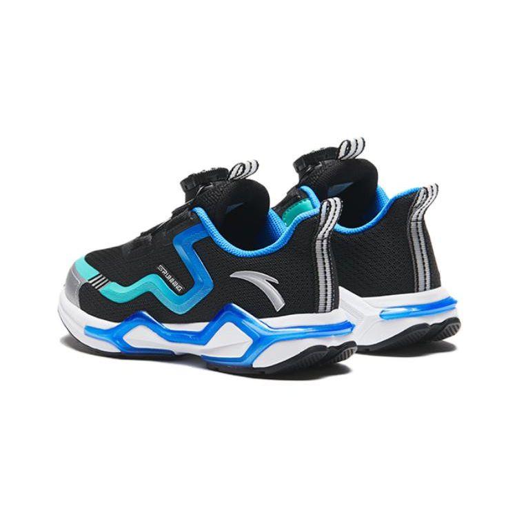 Anta Kids Bow Speed Durable Breathable Low Top Running Shoes Kids Sneakers Black Blue 312349905H-3