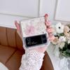 For Samsung Z Flip 3 Case Dried Flower Transparent Fold Phone Case For Samsung Galaxy Z Flip 4 Flip4 Shockproof Hard Back Cover