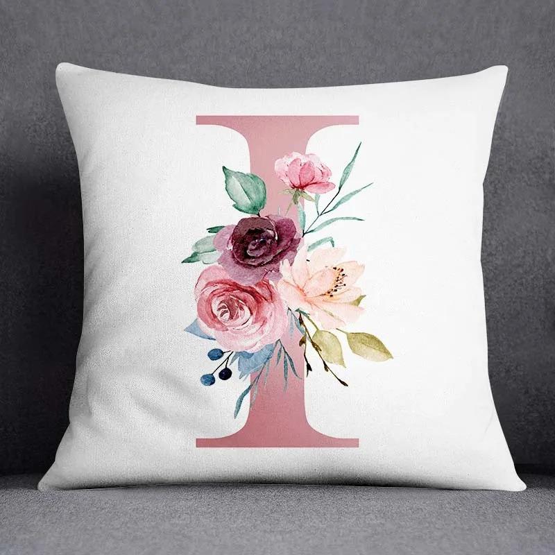 Office Living Room Home Pillowcase Simple Flower Letter Pattern Pillowcase Car Ornaments