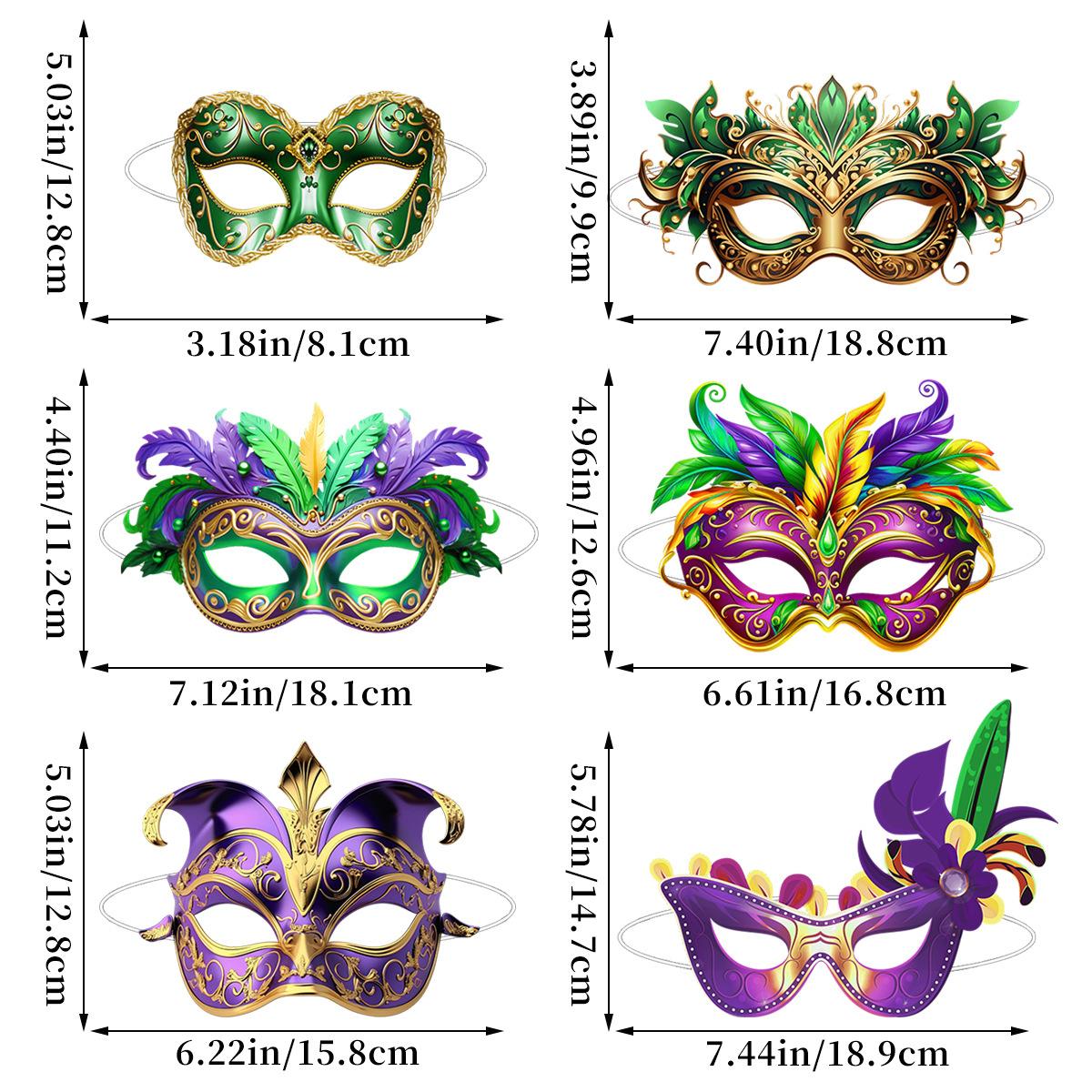 

Brazilian Carnival Theme Decorative Mask Carnival Performance Dance Photo Dress Up Mask Customized Brazilian Carnival Mask B [6 packs]
