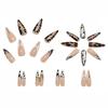 Hot Girl Mix-and-match Style Long Spiked Nails French Leopard Print Gold Steel Beads Decorated Manicure Nails
