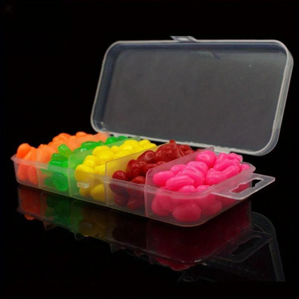 100PCS PVC Soft Corn Kernel 5 Vibrant Colors Floating Baits Vibrant Hinged Lures Outdoor Fishing