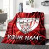 Name Custom Athletic Club Print Flannel Blanket High Quality Warm Comfortable Cover for All Seasons Perfect for Gifts Home Decor
