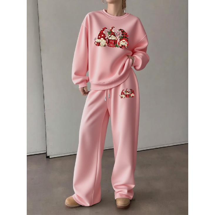 Women's Winter Casual Round-Neck 2-Piece Set: Stylish & Chic for Everyday Wear