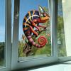 Caméléon sur Branche Autocollant Fenêtre Animal Réaliste Lézard Autocollant Porte en Verre Statique Autocollants PVC Réutilisables pour Décoration Maison Salle de Bain Cuisine