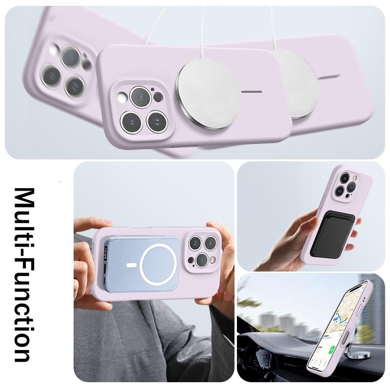 Custodia Originale in Silicone per Apple iPhone 16 16E 15 14 11 12 13 Pro Max X XR XS Per Ricarica Wireless Magsafe Copertura Morbida