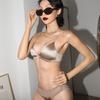 Novo Conjunto de Lingerie Feminina Sem Costura Sexy Sutiã Push Up Decote em V Profundo Bralette Francês de Tira Fina Sem Aro Calcinhas de Renda Confortáveis Conjuntos de Lingerie