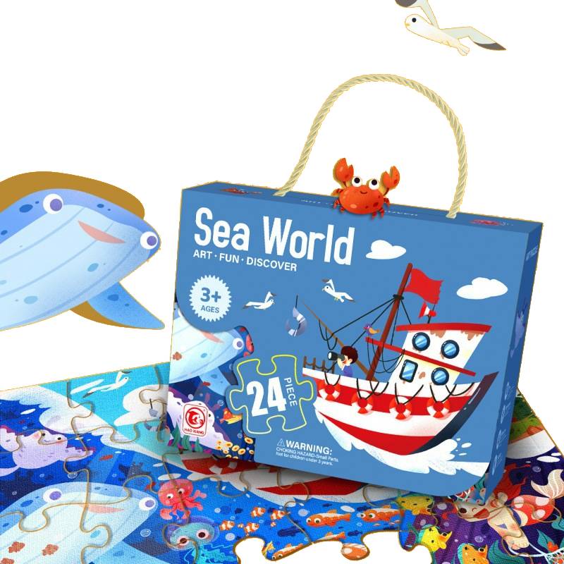 

Children 24pcs Cosmic Treetop Sea Animal Theme Flat Puzzle Diy Educational Toy sea