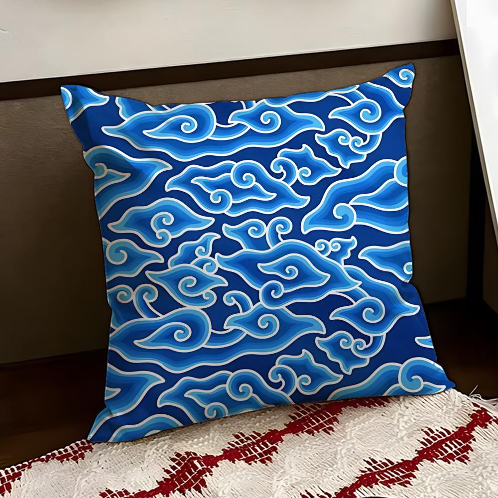 Flying Auspicious Cloud Pattern Cushion Cover Reversible Soft Durable Pillow Cover Home Car MultiScene Use for Daily Comfort