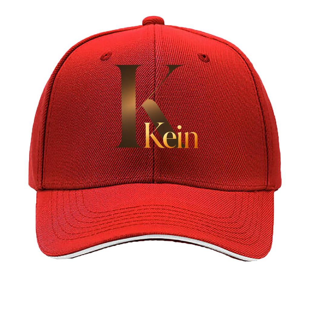 Golden Serif Initial Name Typography Sandwich Baseball Cap Sun Cap Outdoor Workouts Hat